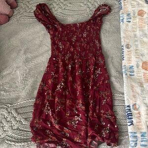 sky and sparrow maroon red floral dress size s